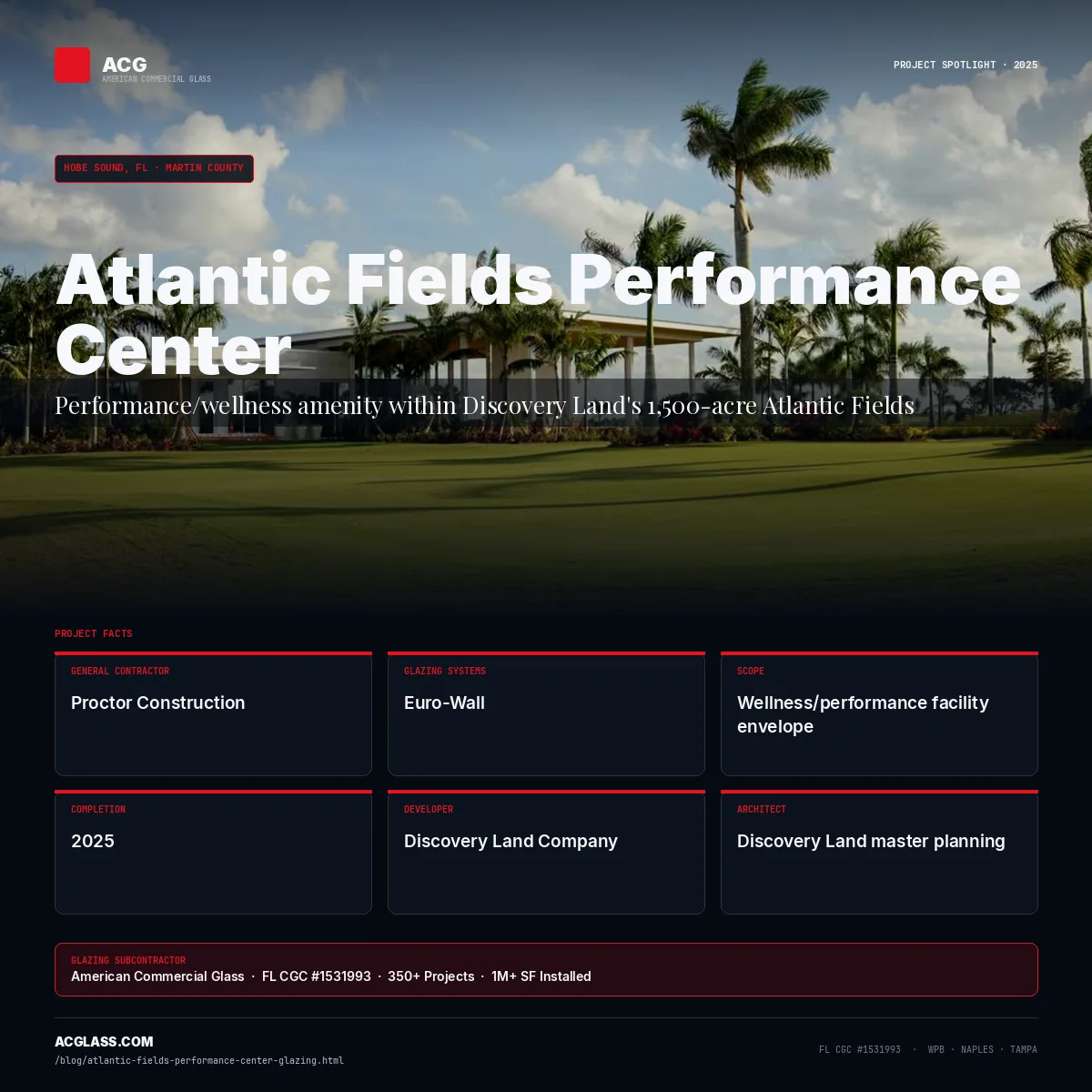 Atlantic Fields Performance Center infographic — American Commercial Glass