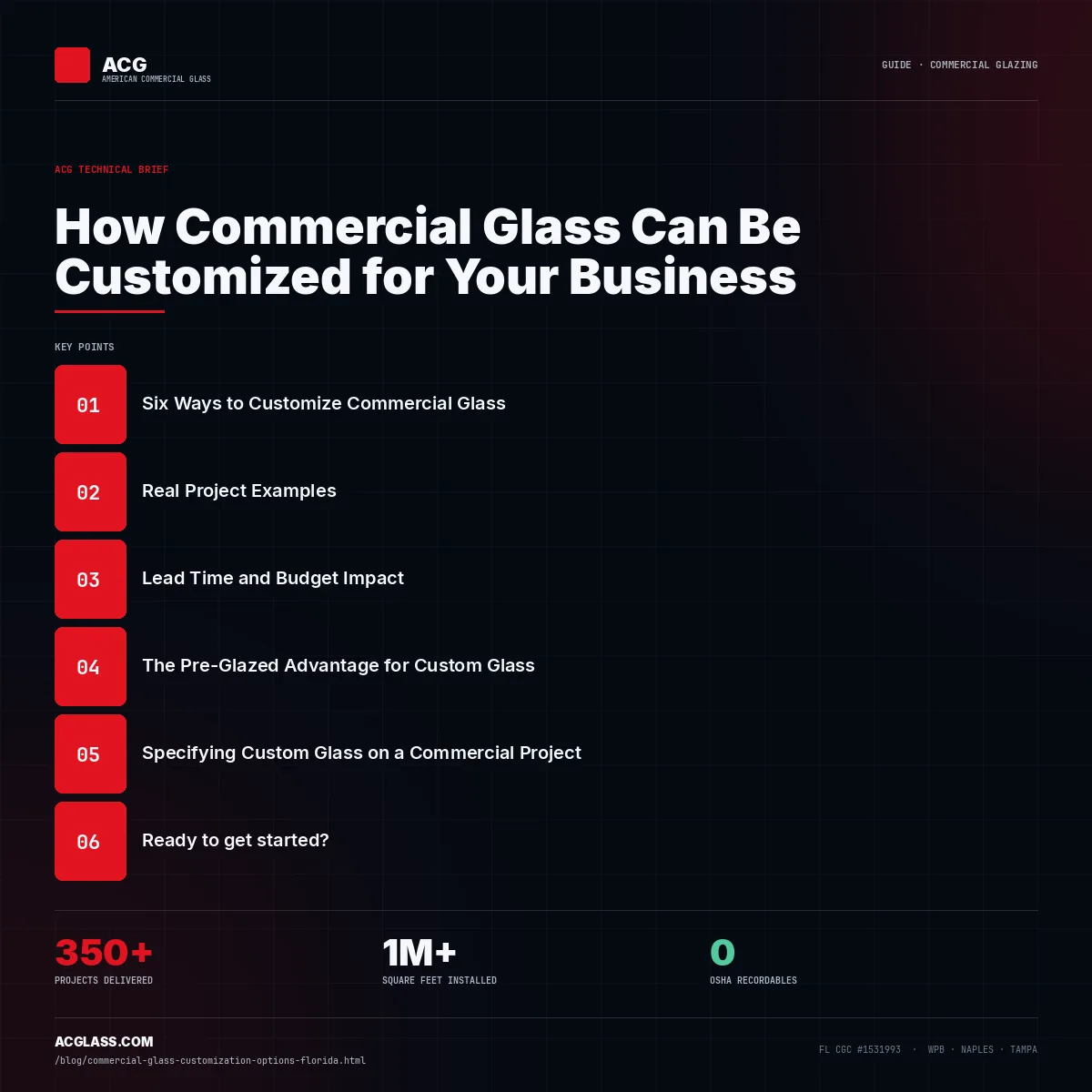 How Commercial Glass Can Be Customized for Your Business infographic — American Commercial Glass