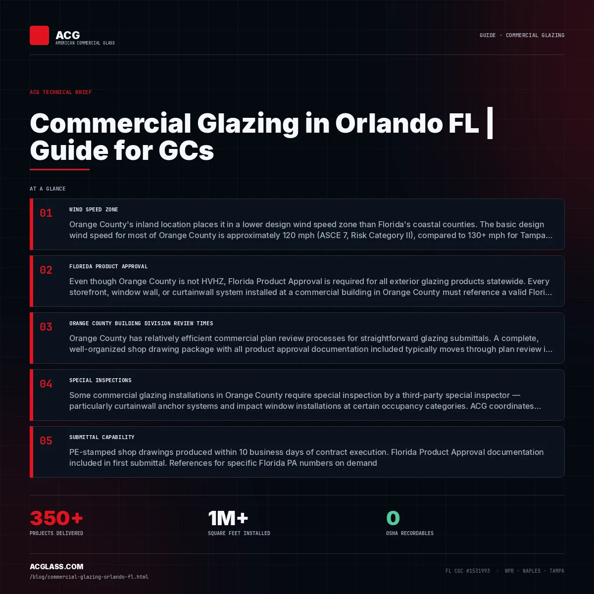 Commercial Glazing in Orlando FL | Guide for GCs infographic — American Commercial Glass