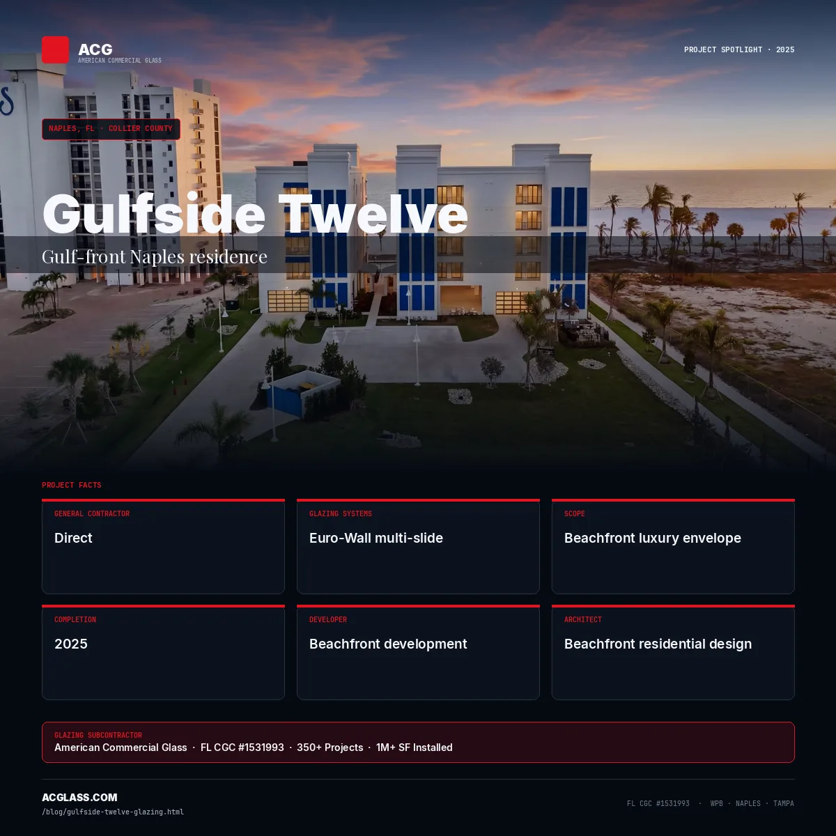 Gulfside Twelve — Glazing by ACG | Naples, FL infographic — American Commercial Glass