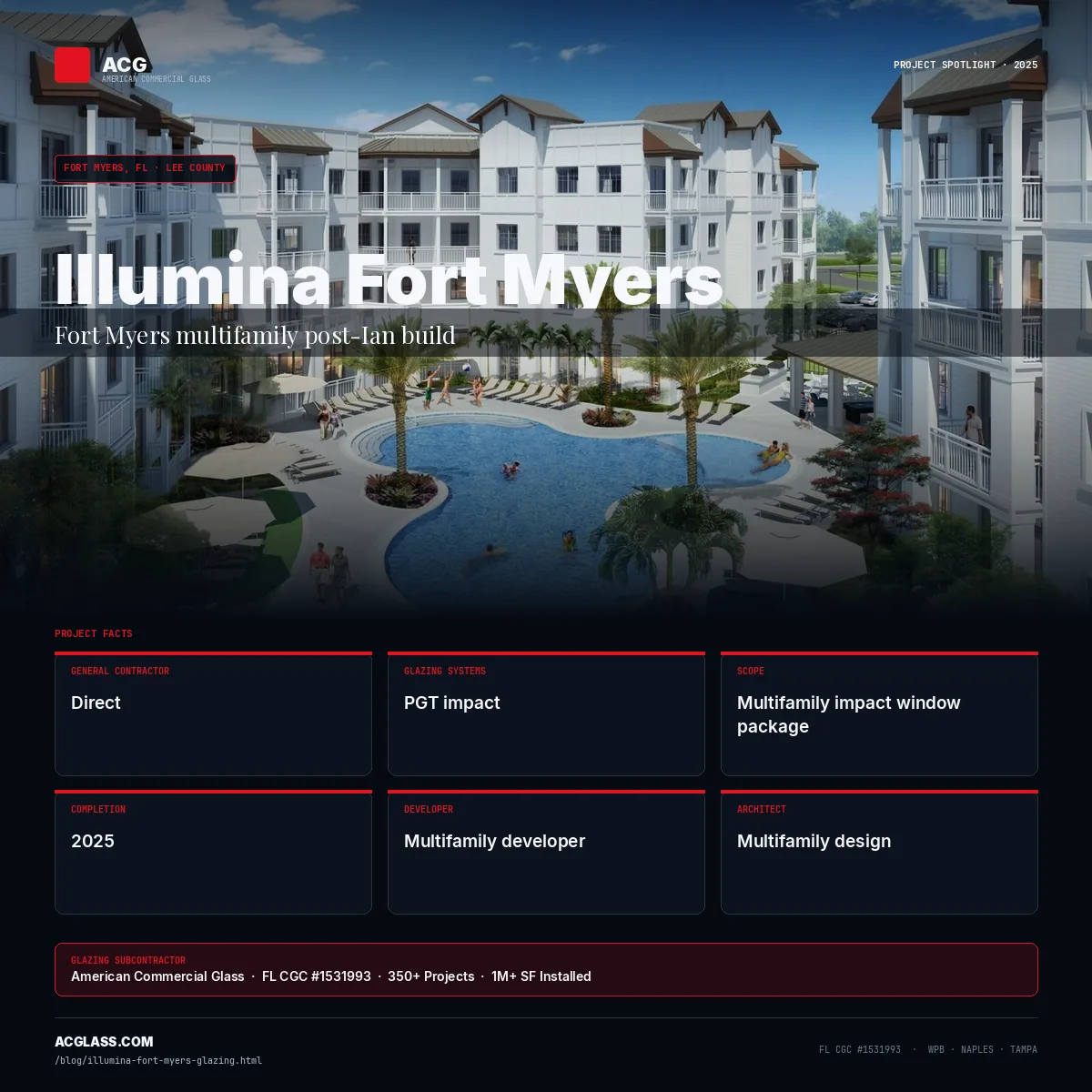 Illumina Fort Myers — Glazing by ACG | Fort Myers, FL infographic — American Commercial Glass