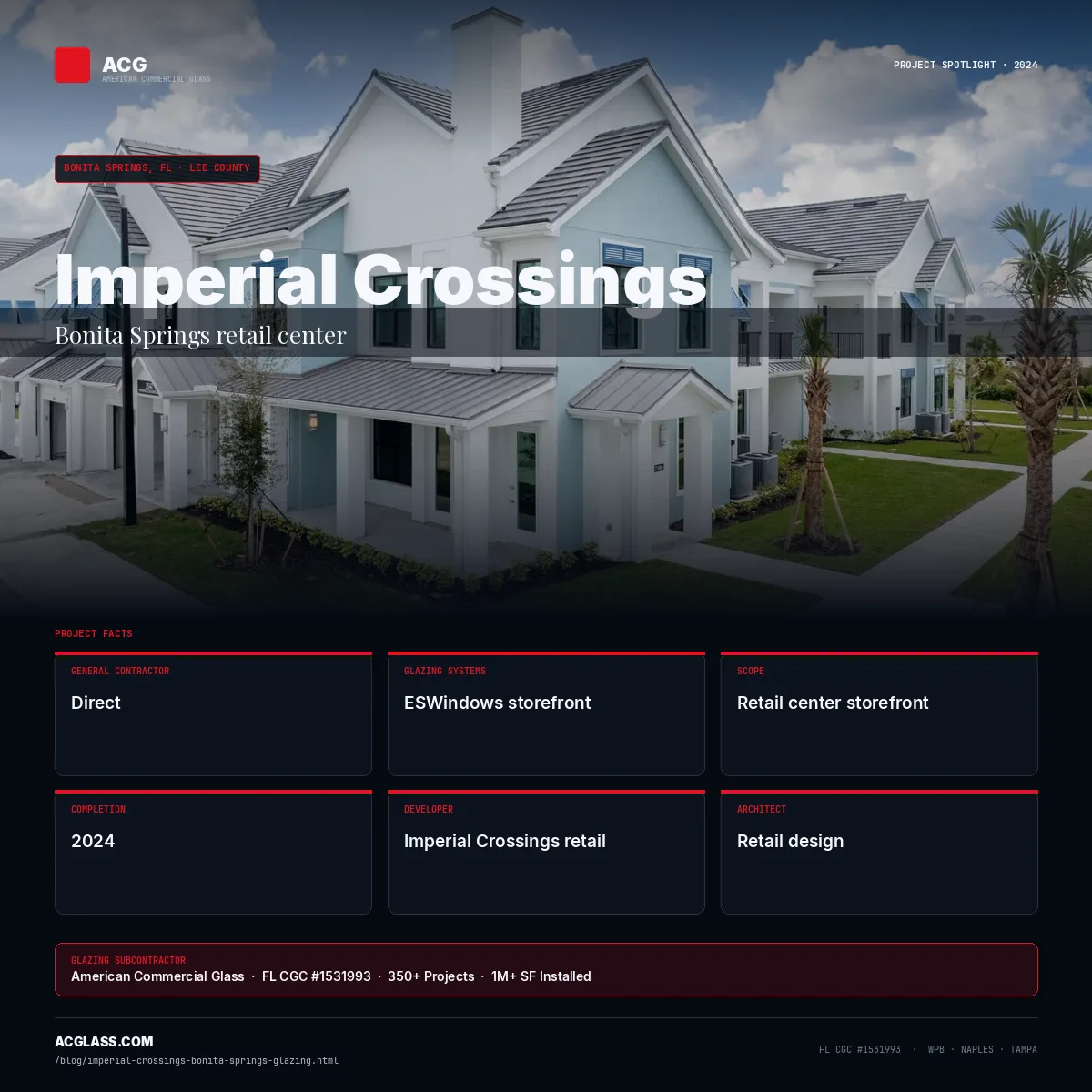 Imperial Crossings — Glazing by ACG | Bonita Springs, FL infographic — American Commercial Glass