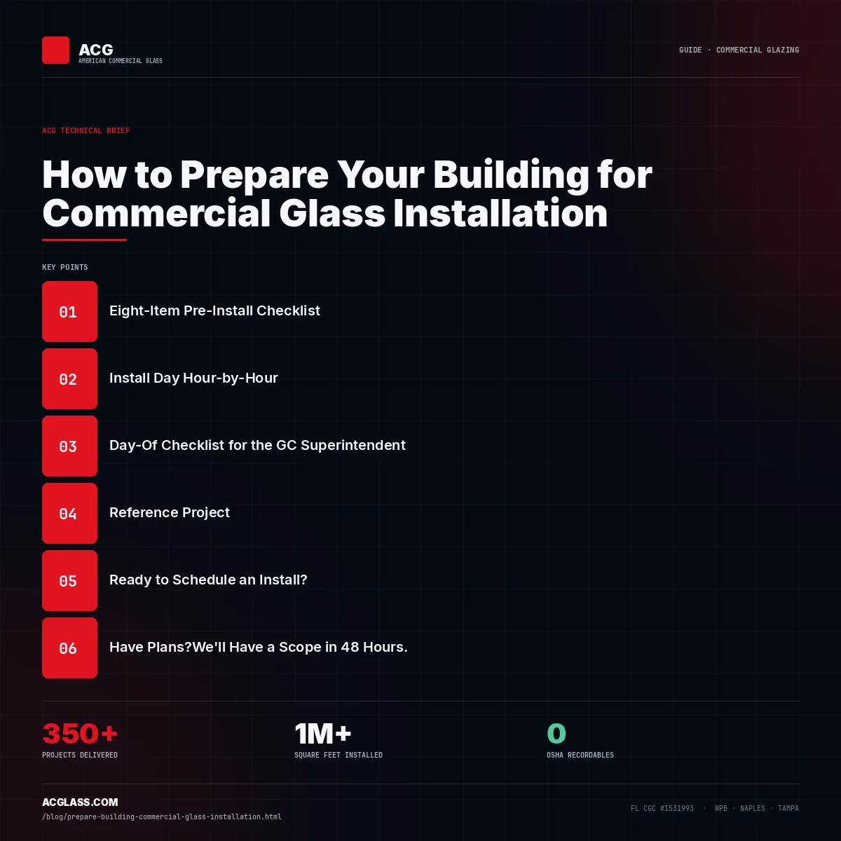 How to Prepare Your Building for Commercial Glass Installation infographic — American Commercial Glass