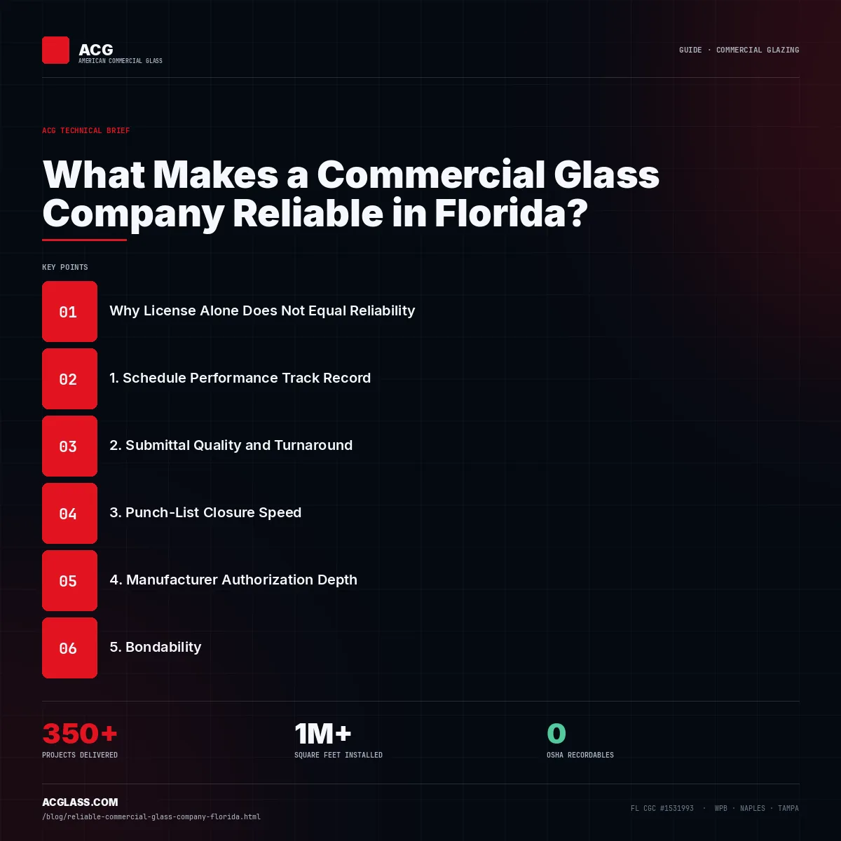 What Makes a Commercial Glass Company Reliable in Florida? infographic — American Commercial Glass
