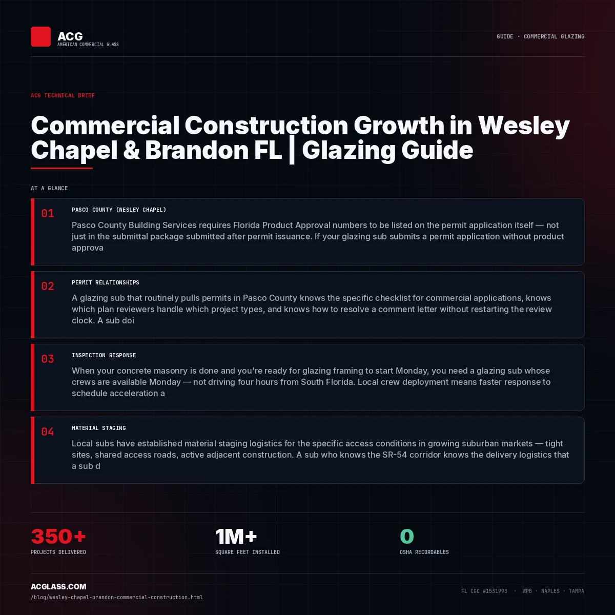 Commercial Construction Growth in Wesley Chapel & Brandon FL | Glazing Guide infographic — American Commercial Glass