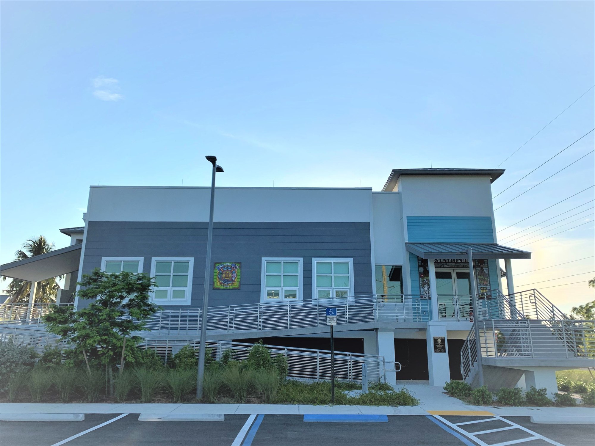 Cudjoe Key Fire Station at twilight