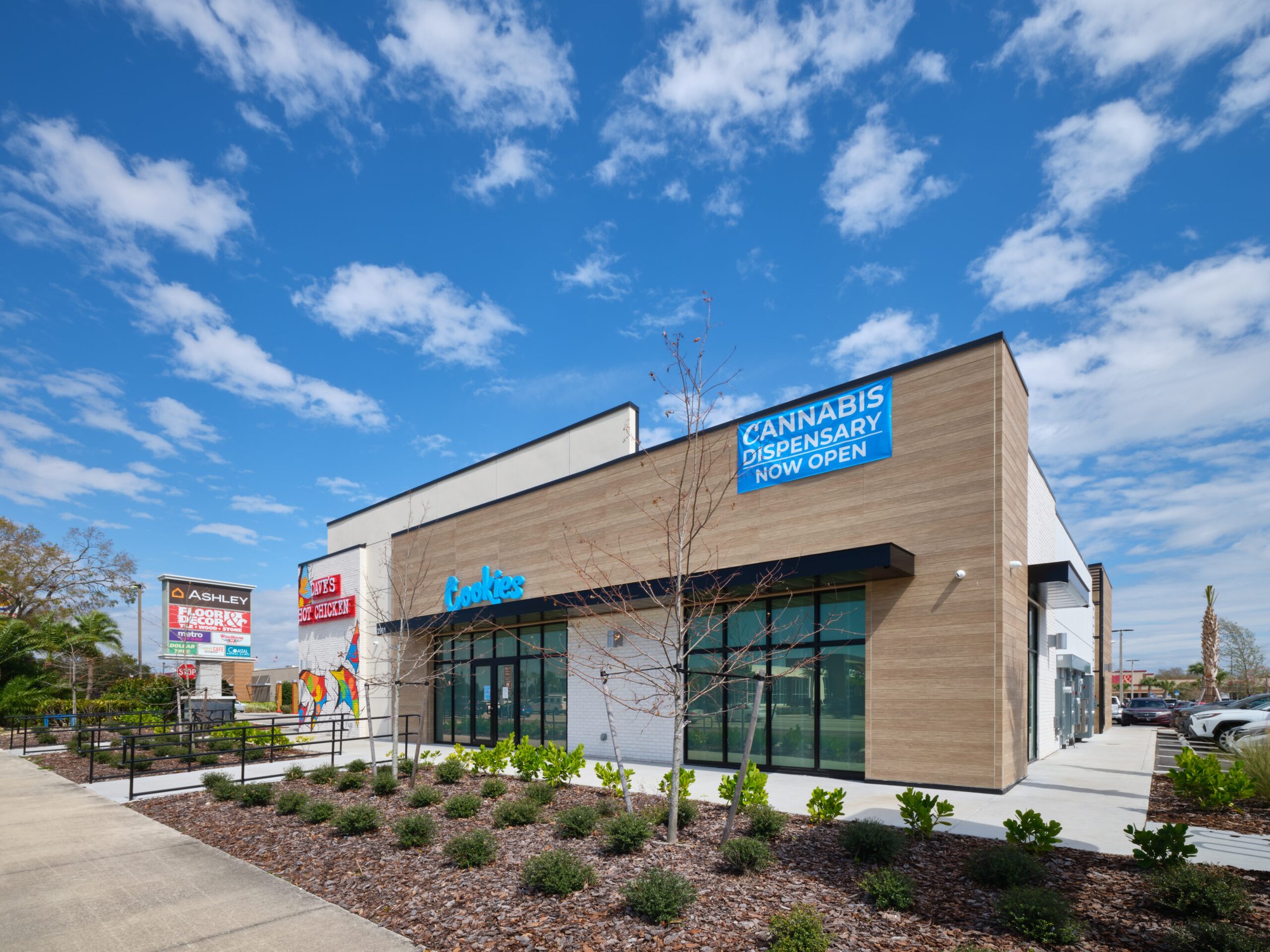 Completed retail facade - daylight