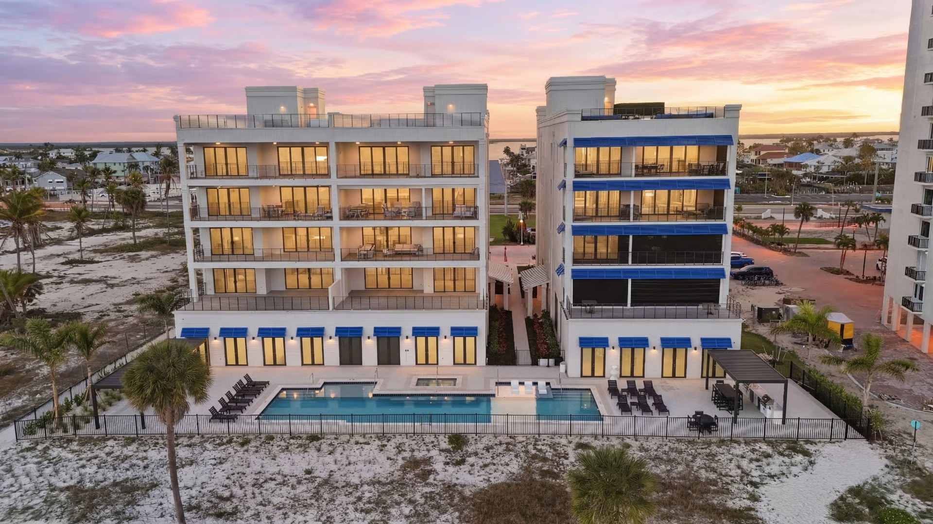 Gulfside Twelve aerial — beachfront context