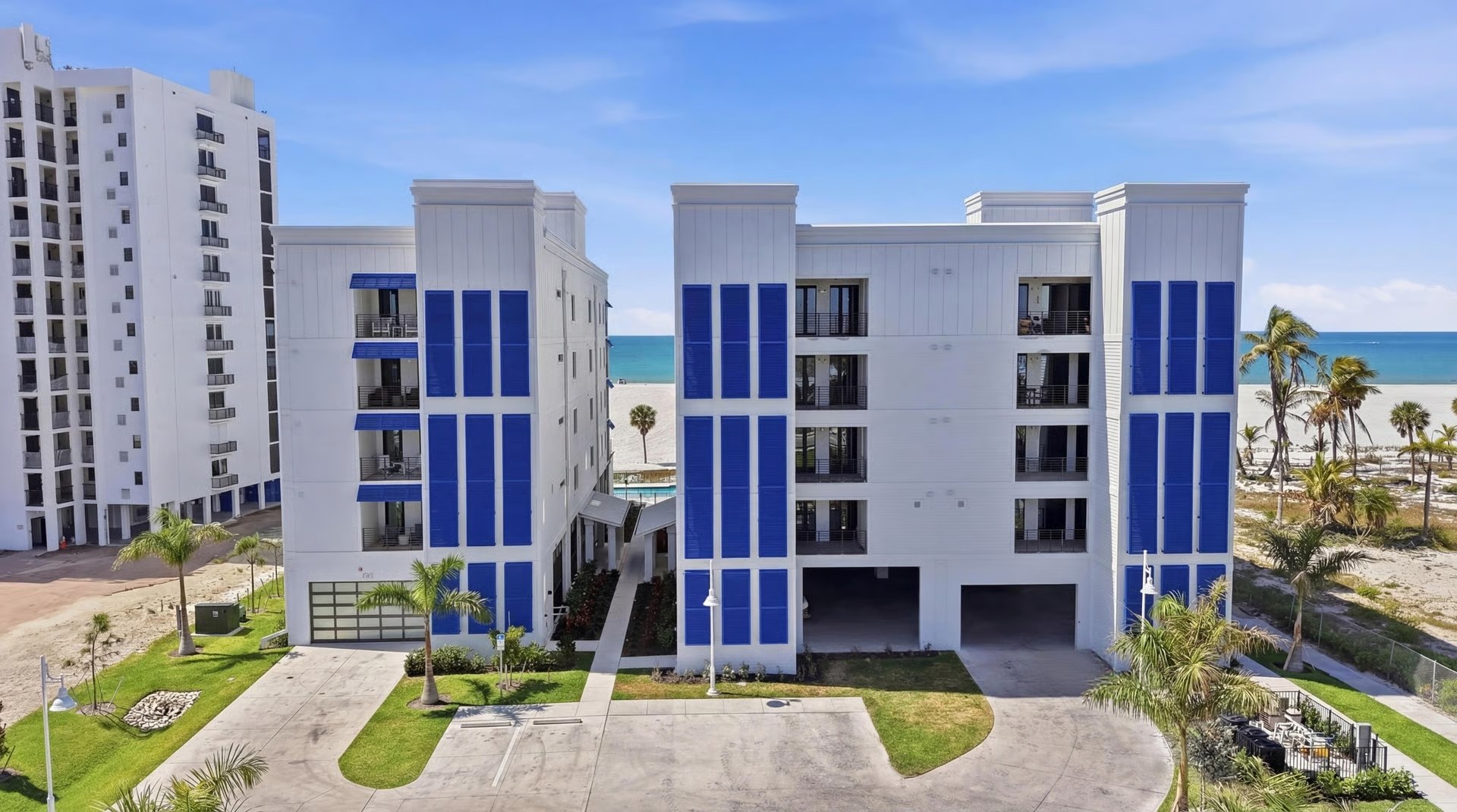 Gulfside Twelve exterior in daylight from the beach