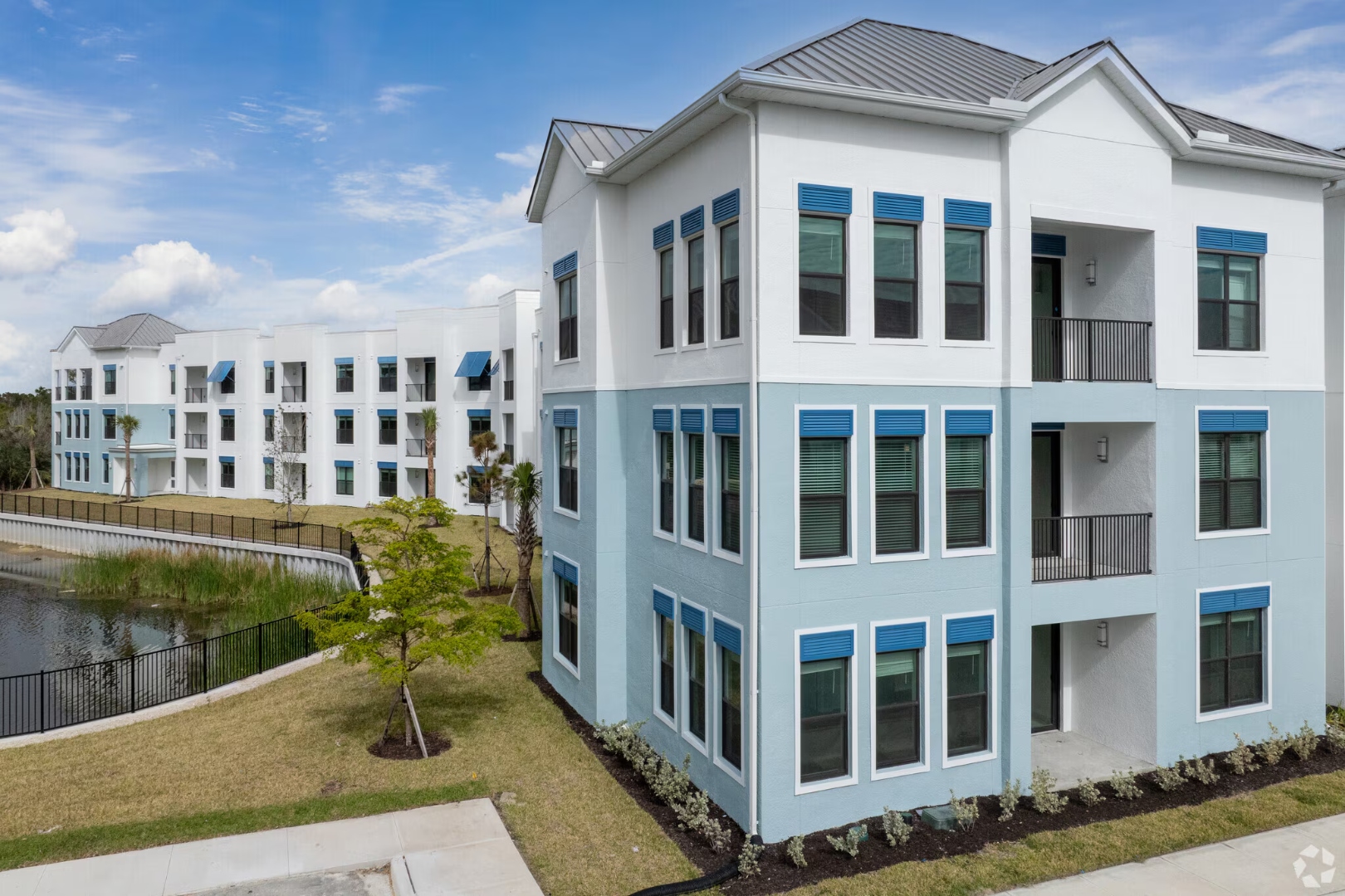 Imperial Crossings mid-rise building with waterfront