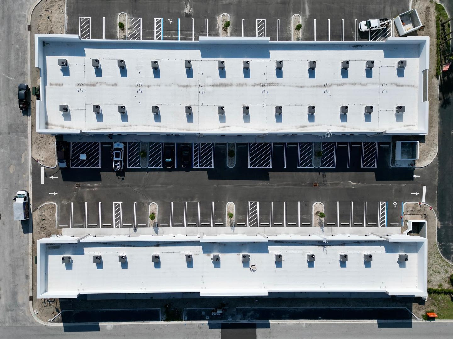 Lake Park Innovation Center aerial top view — two buildings