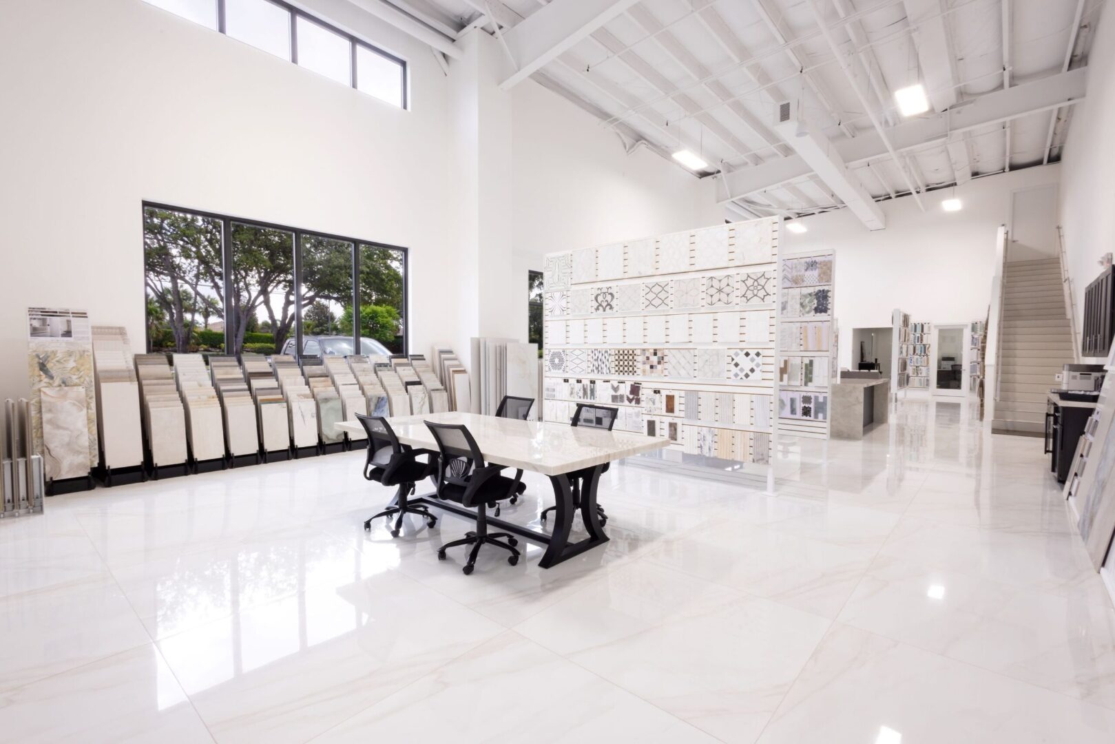 Prestige Marble showroom interior — ESWindows windows flooding the space with natural light